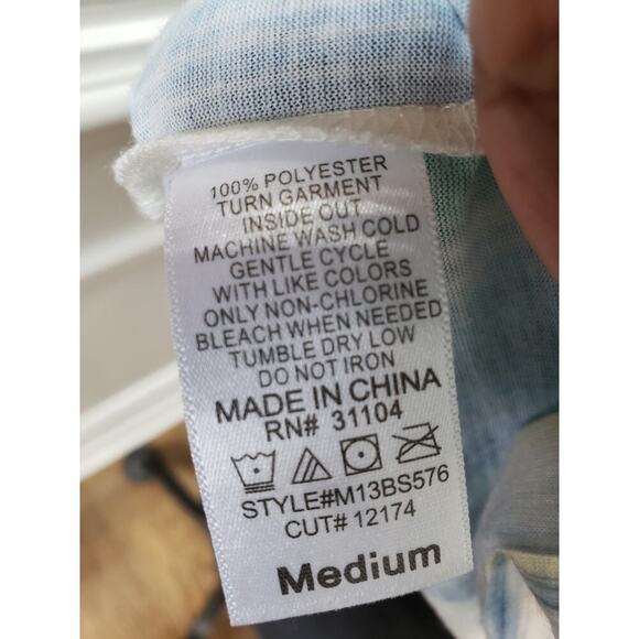 New Directions Blouse Women Medium Multicolor Teal Brown Abstract Print Top - Picture 8 of 11